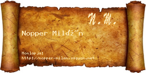 Nopper Milán névjegykártya